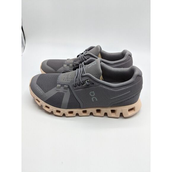 Shoes - On Women's Cloud 5 Sneakers, Zinc/Shell, 6 Medium US